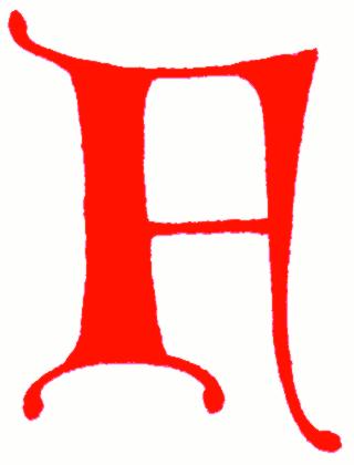 Clip-art: calligraphic decorative initial capital letter F from XIV.