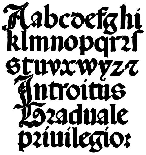 roman gothic letters lettering