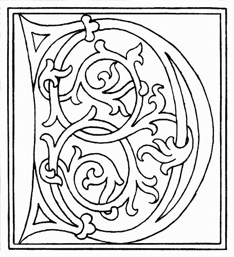 clipart: initial letter D from late 15th century printed bookdetails