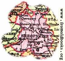 Overview map of Shropshire, England