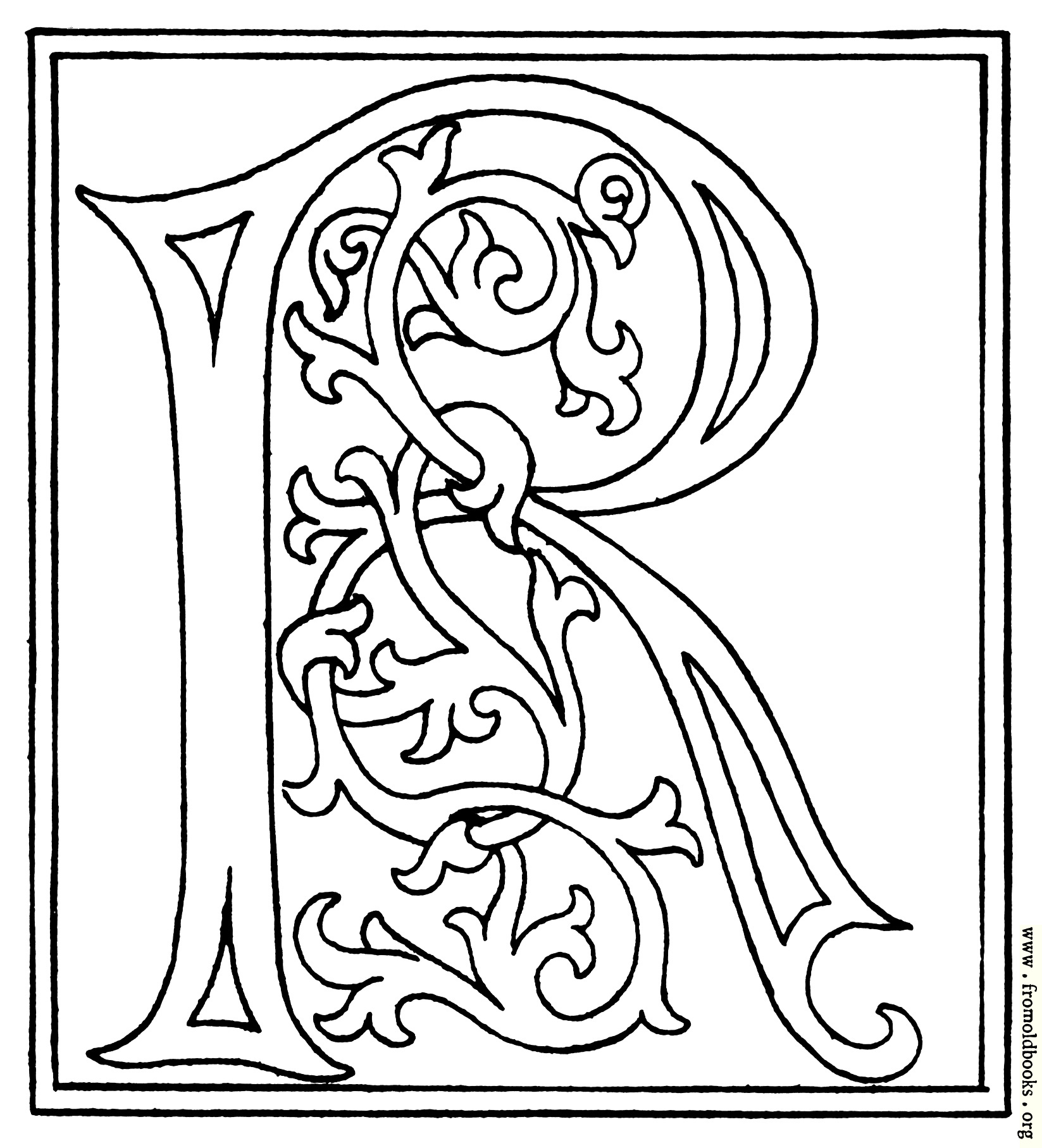 FOBO Clipart Initial Letter R From Late 15th Century Printed Book