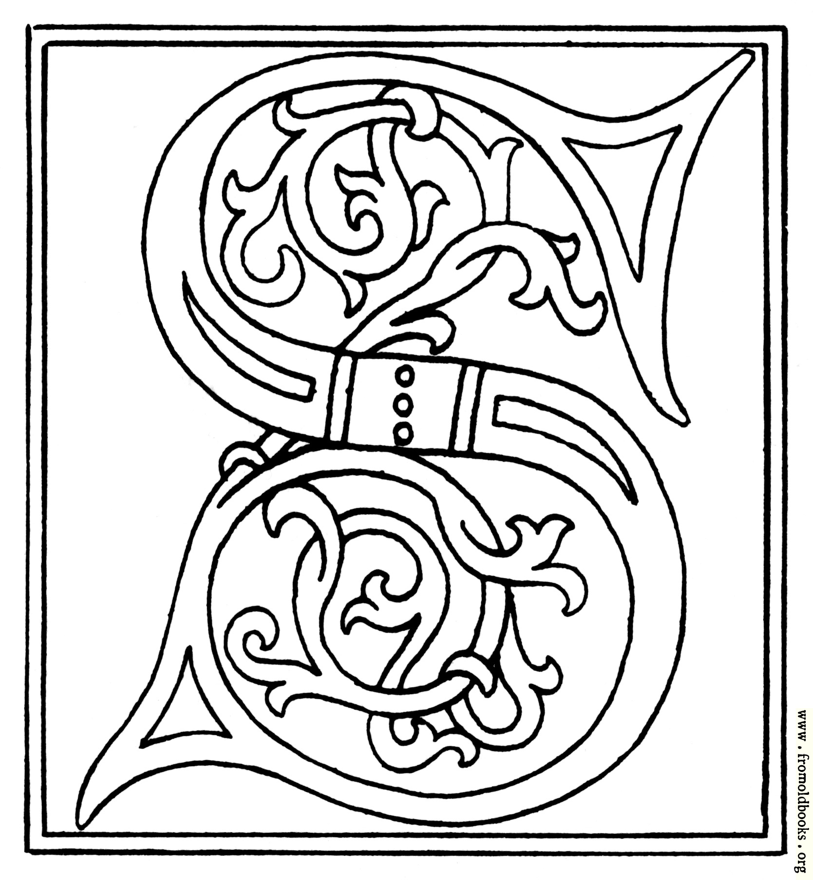 FOBO Clipart Initial Letter S From Late 15th Century Printed Book