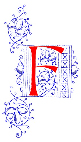 FOBO - Decorative initial letter F from fifteenth Century Nos. 4 and 5.