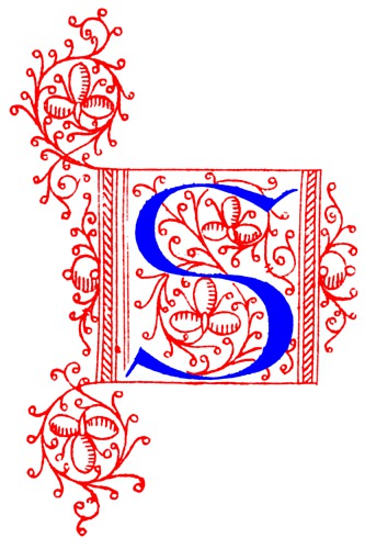 FOBO - Decorative initial letter S from fifteenth Century Nos. 4 and 5.